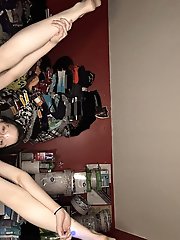 European bitch is taking off her underwear